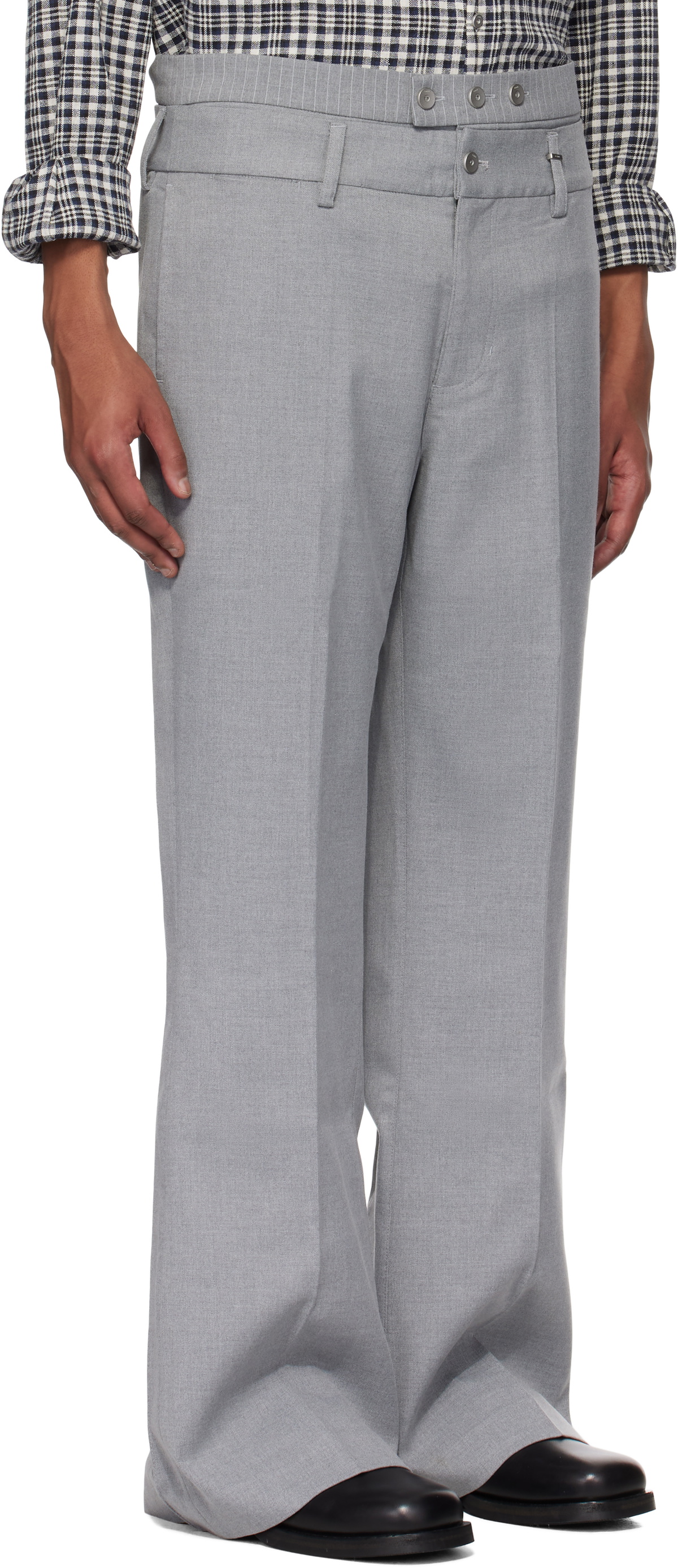 C2H4 Gray Corbusian Tailored Trousers