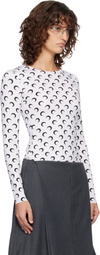 Marine Serre White Recycled Moon Jersey Second Skin Crewneck T-shirt