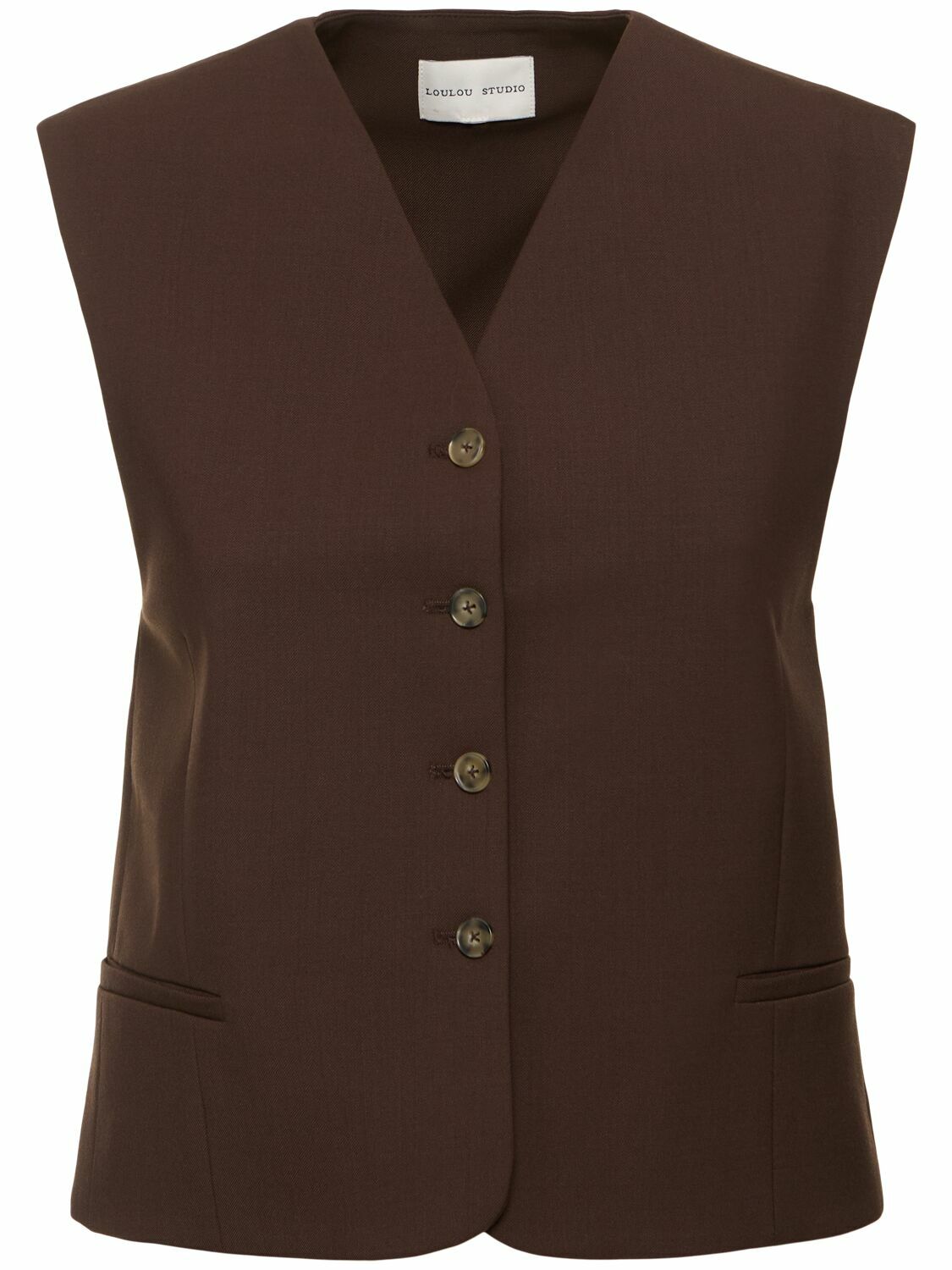 Loulou Studio Beige Cetina Vest Loulou Studio