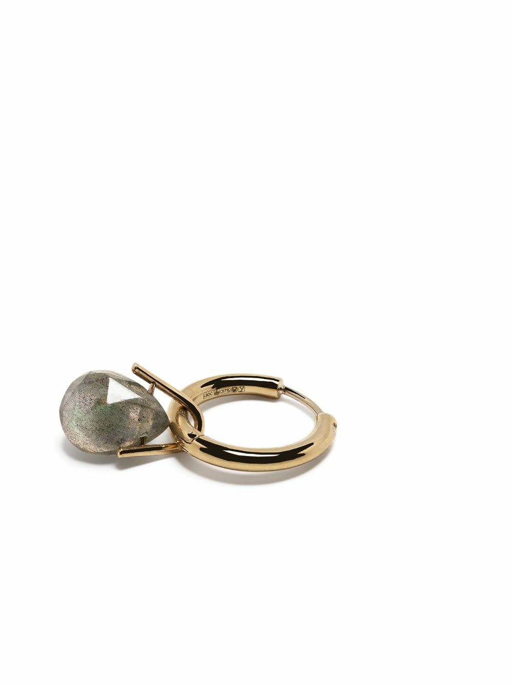 Pascale Monvoisin 9K Yellow Gold Orso Labradorite And Diamond Single Hoop Earring