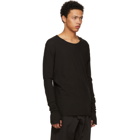 Nude:mm Black Long Sleeve Boiled Jersey T-Shirt