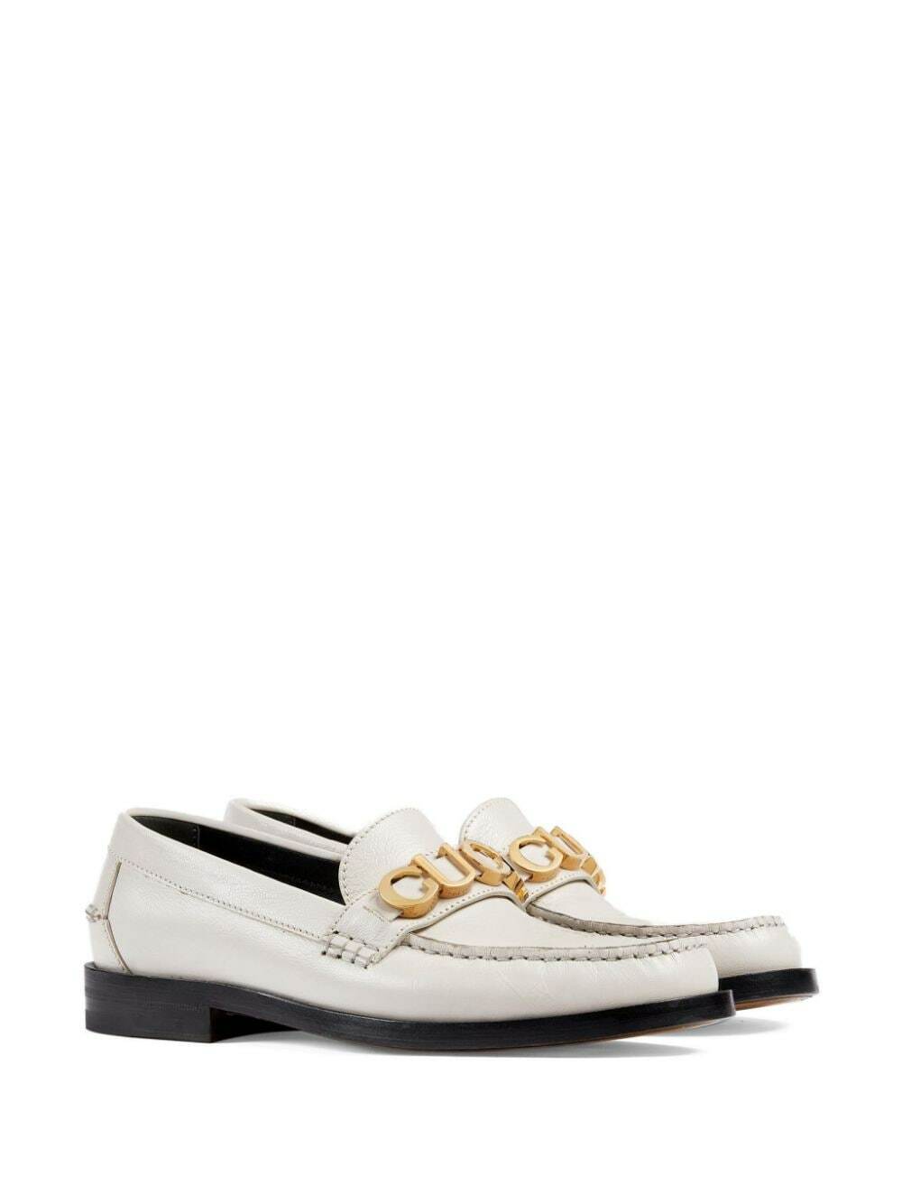 white gucci dress shoes Men Genuine GUCCI Kaveh Webbing White Leather Loafers Shoes GG logo 9.5 US