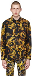 Versace Jeans Couture Black Watercolor Couture Shirt