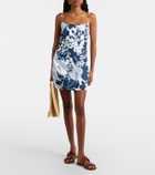 SIR Paradiso floral linen minidress