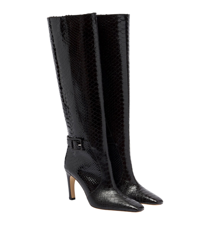 Photo: Malone Souliers Raven croc-effect leather knee-high boots