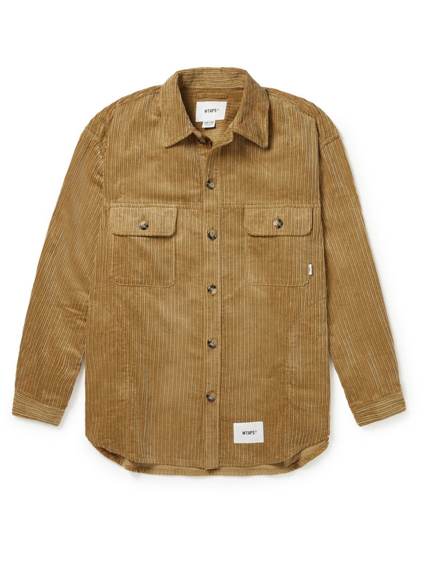 Photo: WTAPS - Oversized Logo-Appliquéd Cotton-Corduroy Shirt - Brown