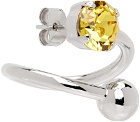 Justine Clenquet SSENSE Exclusive Silver & Yellow Nate Single Earring
