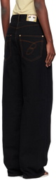 Pushbutton Black Straight Jeans