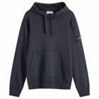 Stone Island Men's Cotton Fleece Garment Dyed Hoodie in Navy Blue