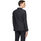 Z Zegna Grey Wool Double-Breasted Blazer