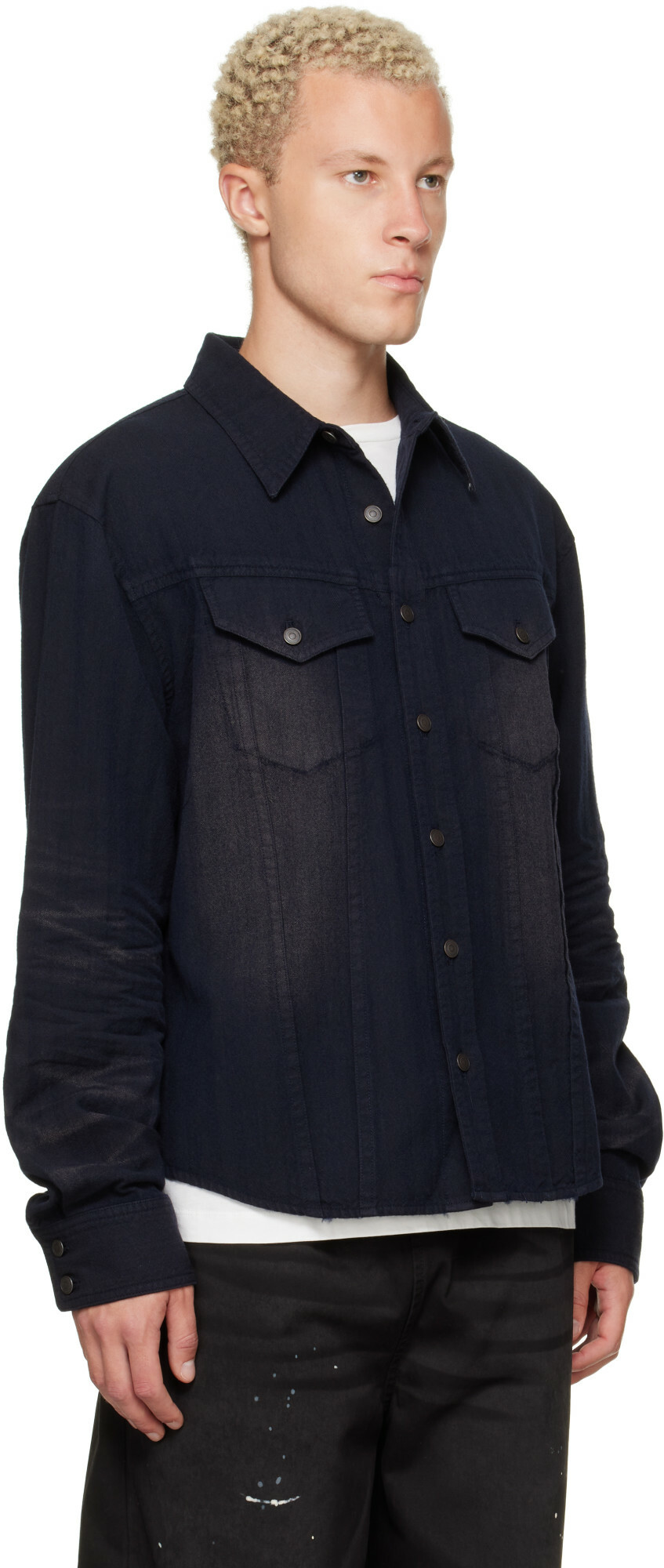 MMIC Navy Ridge Herringbone Shirt