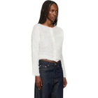 ISSEY MIYAKE Off-White Shifted Fuzzy Pleats Cardigan
