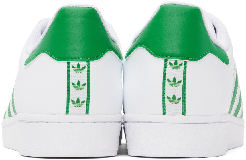 adidas Originals White & Green Superstar Sneakers adidas Originals