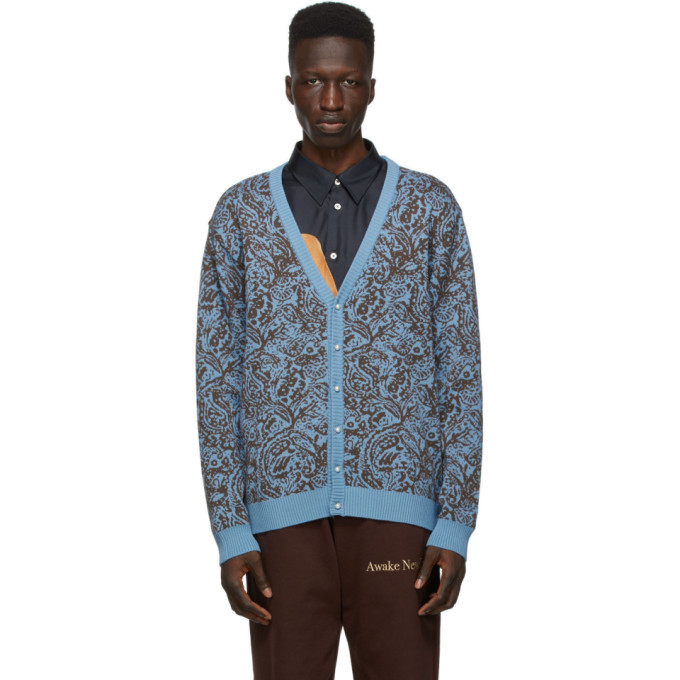 Awake NY Blue Paisley Cardigan