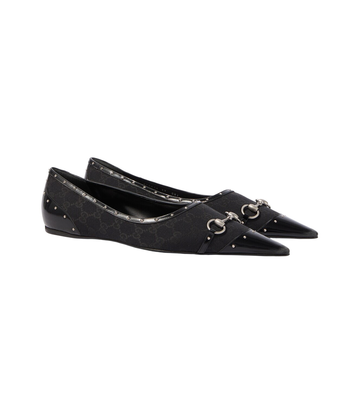 GUCCI メタルバックル ローファー スクエアトゥ 約26.5cm ブラック Gucci - Brixton Horsebit Collapsible-Heel Leather Loafers - Men