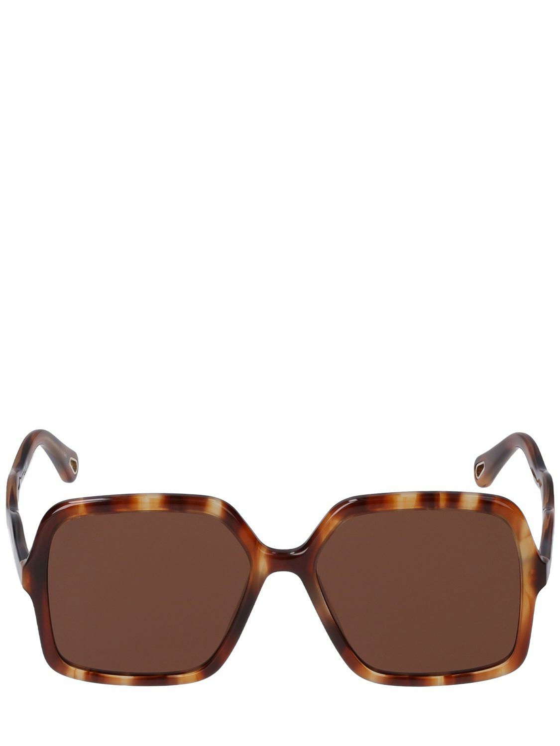サングラス Chloe Brown Acetate Sunglasses CHLOÉ Zelie Squared Acetate Sunglasses Chloe