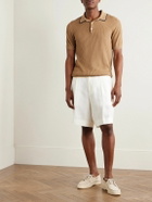 Richard James - Ribbed Cotton and Silk-Blend Polo Shirt - Brown