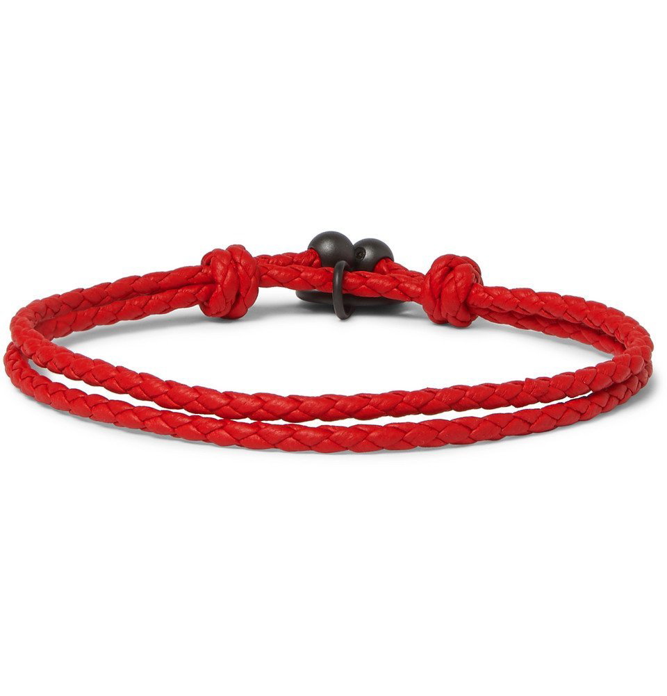 Bottega Veneta red and gold leather bracelet Golden Dark red ref.706102 -  Joli Closet