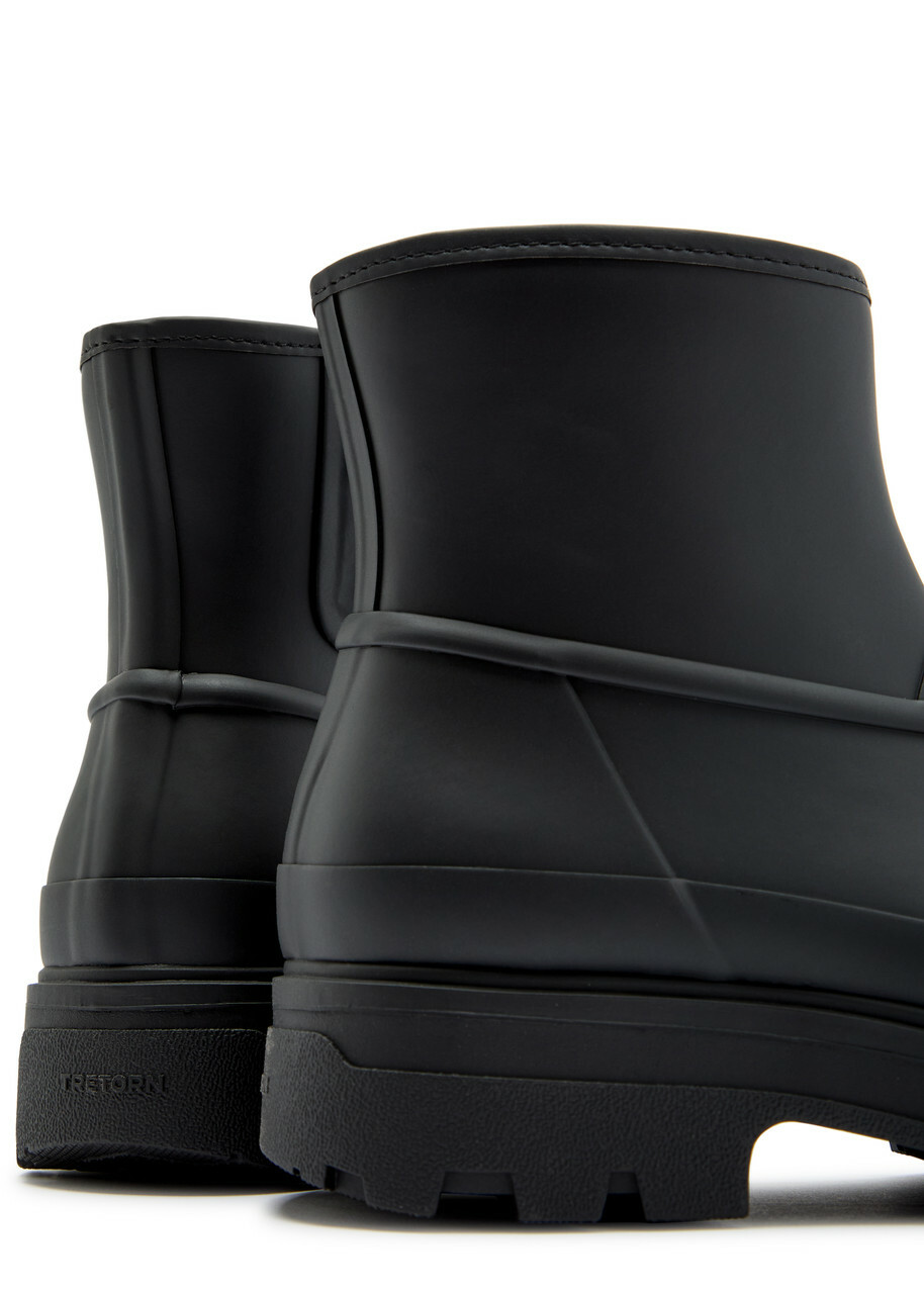 Kassl Editions X Tretorn Estelle Rubber Wellington Ankle Boots Black