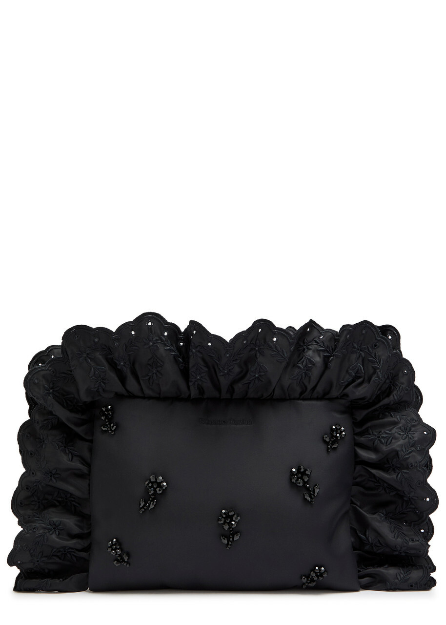 Simone Rocha Pillowcase Embroidered Padded Clutch - Black - One Size