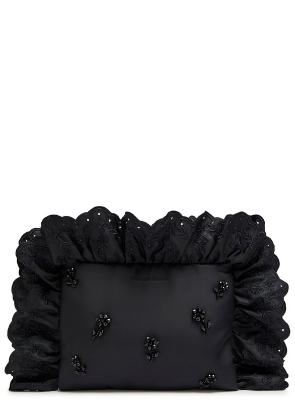 Photo: Simone Rocha Pillowcase Embroidered Padded Clutch - Black - One Size