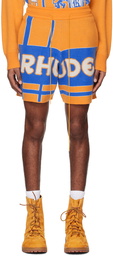 Rhude Orange & Blue Jacquard Shorts