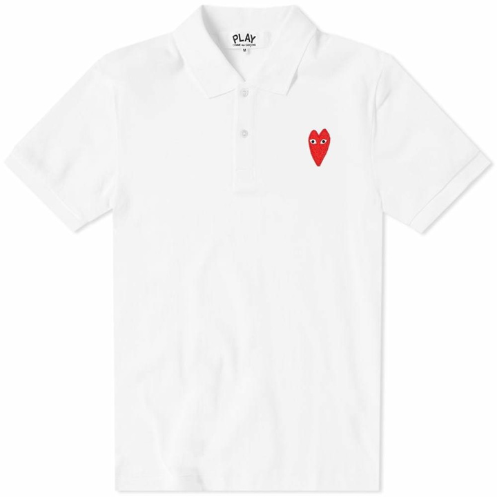 Photo: Comme des Garcons Play Large Heart Polo White