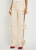 Sister Jane Bay Bow-appliquéd Straight-leg Jeans White