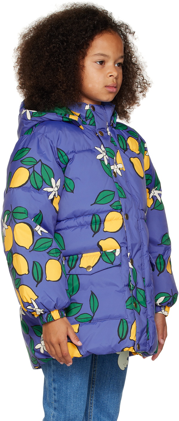 Mini Rodini Kids Blue Lemons Puffer Jacket