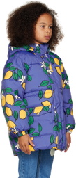 Mini Rodini Kids Blue Lemons Puffer Jacket