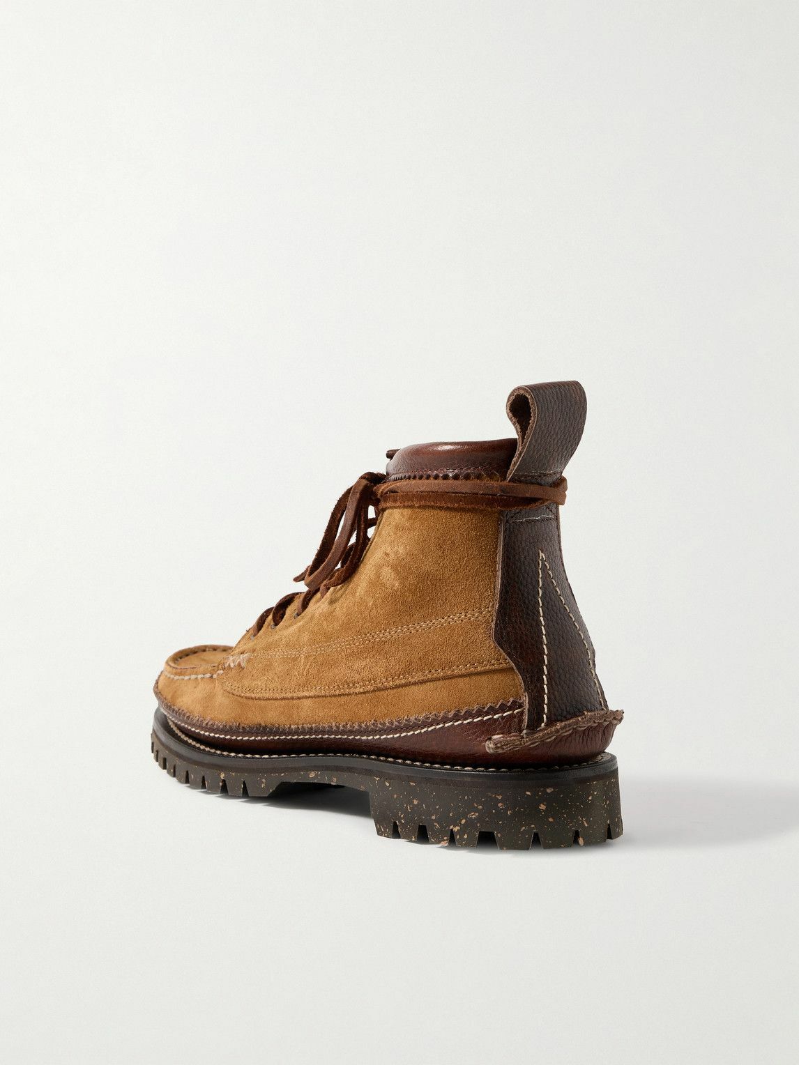 Yuketen - Angler Leather-Trimmed Suede Ankle Boots - Brown