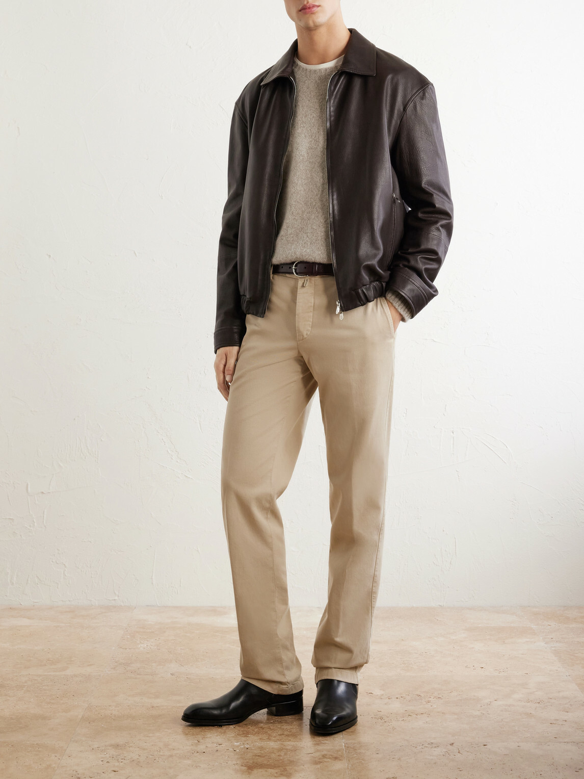 Kiton - Straight-Leg Lyocell-Blend Trousers - Neutrals