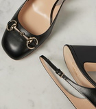 Gucci Horsebit leather slingback pumps