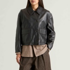 YMC Women's Edge Leather Jacket in Brown