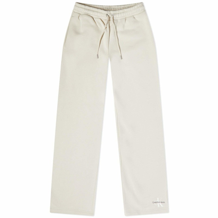 Photo: Calvin Klein Women's Monologo Straight Leg Hawk Pant in Eggshell