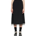 Simone Rocha Black Lace Trim Negligee Midi Skirt