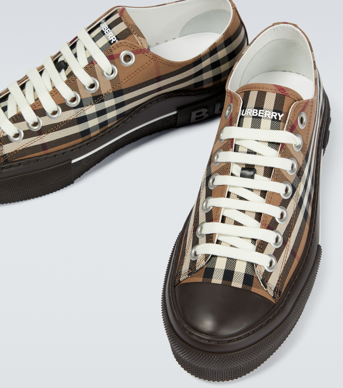 スニーカー BURBERRY Vintage Check Sneakers Burberry Vintage Check Cotton Sneakers Archive Beige White