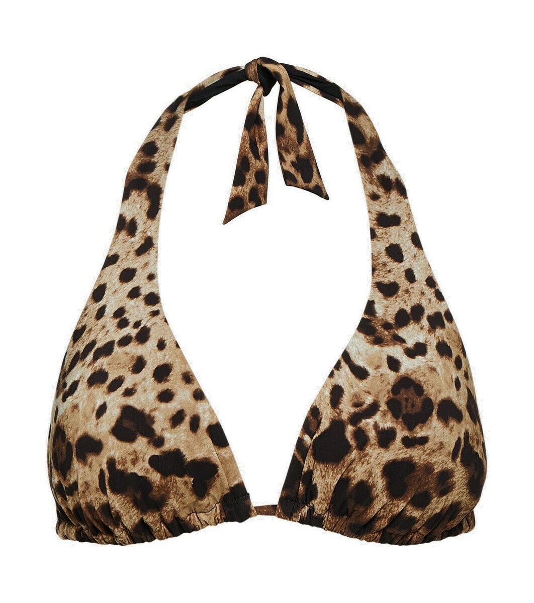 【関税＆送料込み】Dolce & Gabbana Leopard-Print Bikini Clo DOLCE&GABBANA Leopard-print triangle bikini top | NET-A-PORTER