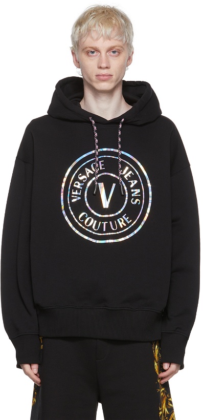Photo: Versace Jeans Couture Black V-Emblem Hoodie