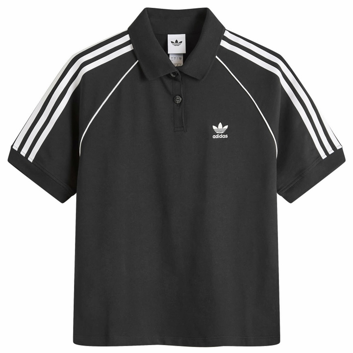 Photo: Adidas Women's SST Adicolor Short Sleeve Polo in Black/White