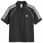 Adidas Women's SST Adicolor Short Sleeve Polo in Black/White