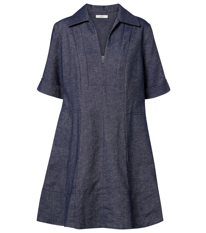 Photo: Vince Cotton and linen chambray minidress