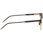 Thom Browne Black Acetate & Titanium Rectangular Sunglasses