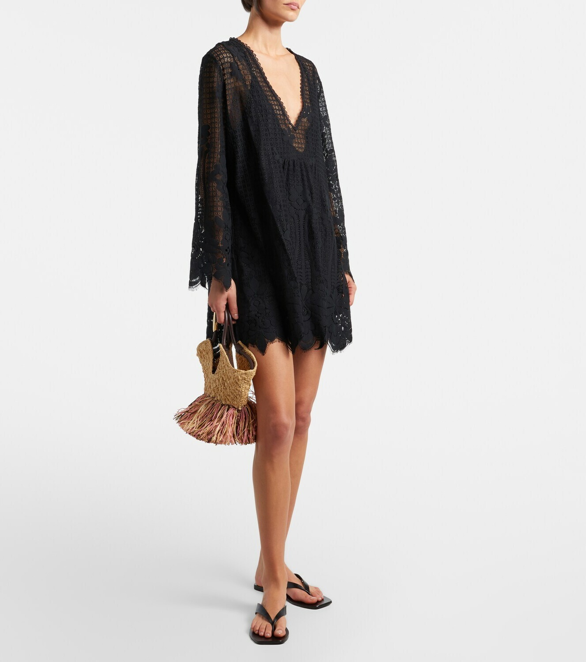 Melissa Odabash Elizabeth cotton-blend lace minidress