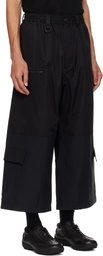 Y-3 Black Cropped Straight Leg Cargo Pants
