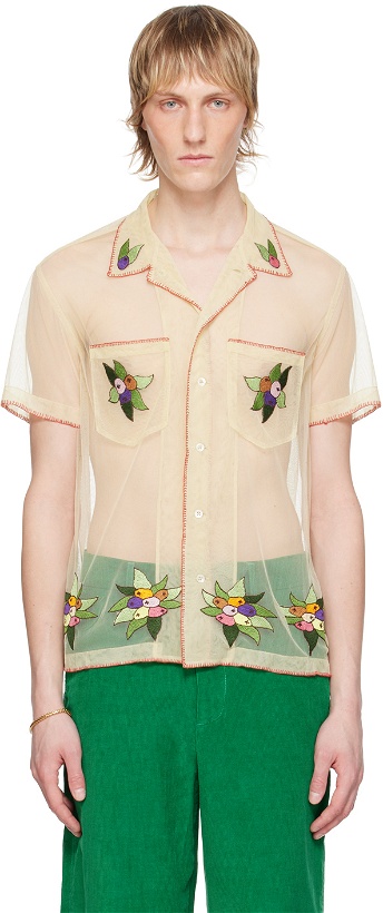 Photo: Bode Off-White Embroidered Suncherry Shirt