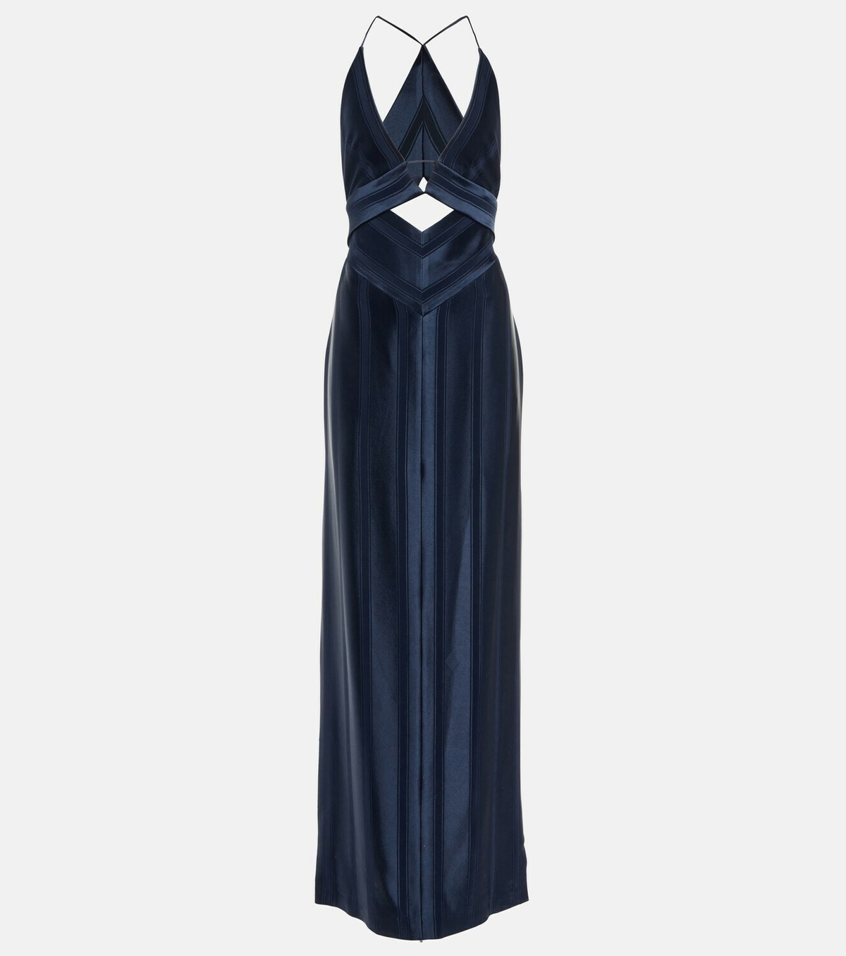 Galvan Prism striped satin maxi dress Galvan Galvan Prism striped satin maxi dress Galvan