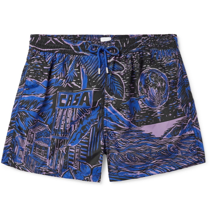 Photo: Paul Smith - Mid-Length Printed Swim Shorts - Blue