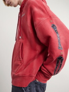 AMIRI - Studded Cotton-Jersey Zip-Up Hoodie - Red