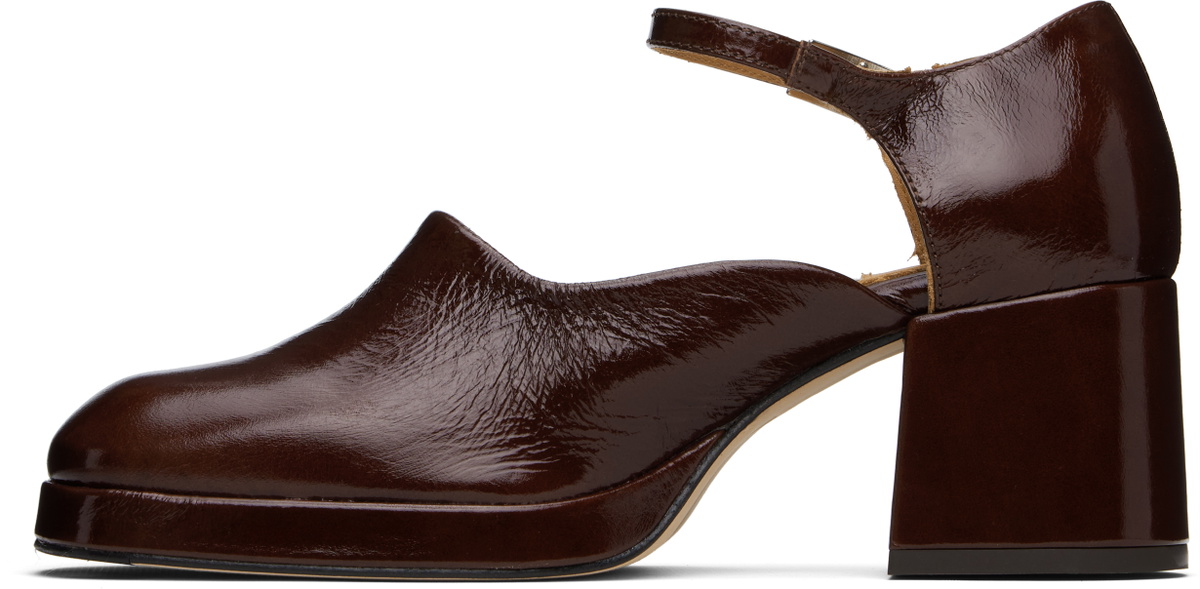 Miista Brown Yara Crinkle Heels